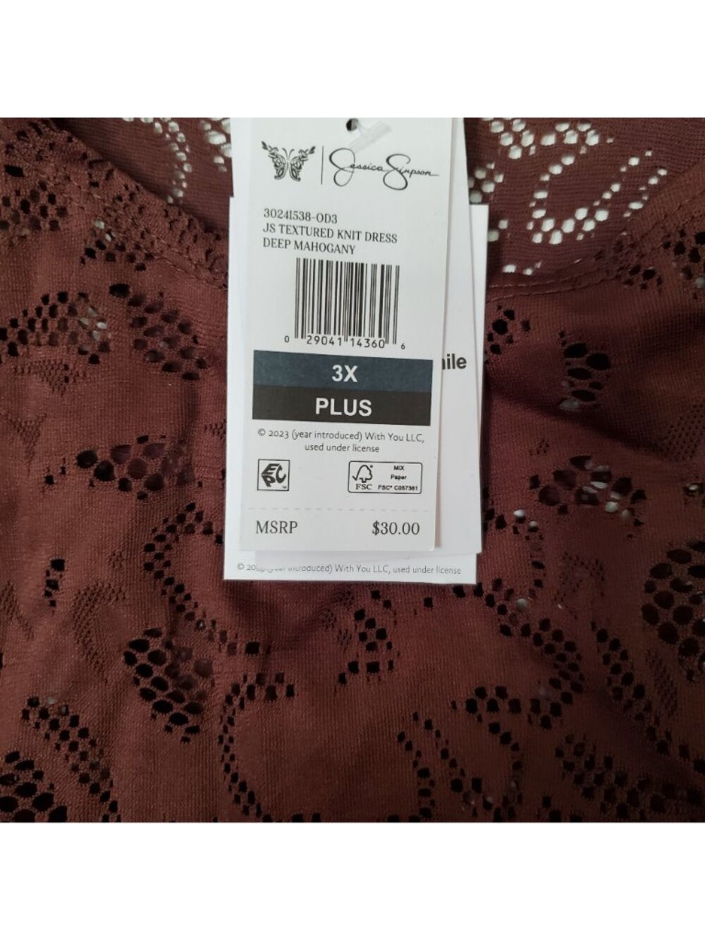 Jessica Simpson Brown Lace Maxi Dress Plus Size 3X - Picture 10 of 10